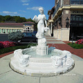 Hand Carved White Lady Garden Granite Marble Fountain With Flower Pots